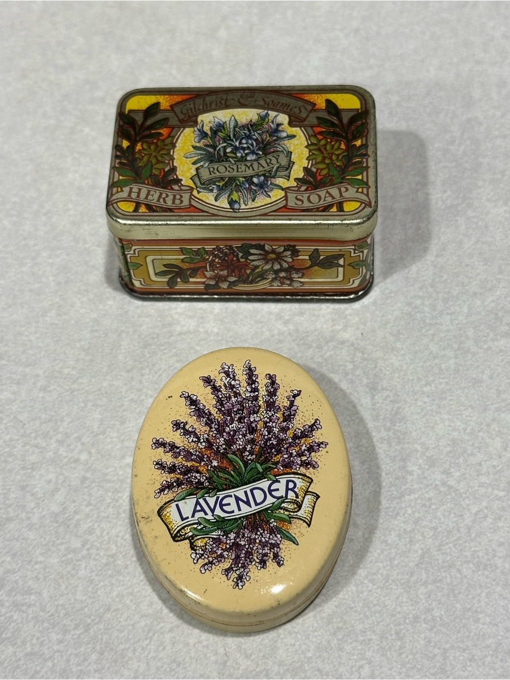 Bergamot Gilchrist & Soames London Soaps In Tin -VTG Rosemary, Lavender-unused